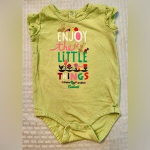 Carhartt Baby Bodysuit 9M Green “Enjoy the Little Things” Bunny Garden
